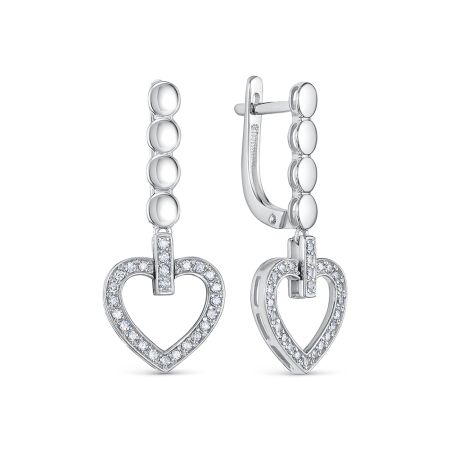 Серьги с 50 бриллиантами 0.35 карат из белого золота 138854 Серьги с 50 бриллиантами 0.35 карат из белого золота 138854