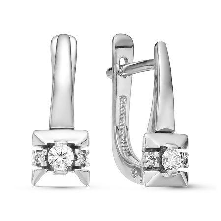 Серьги с 6 бриллиантами из белого золота 53955