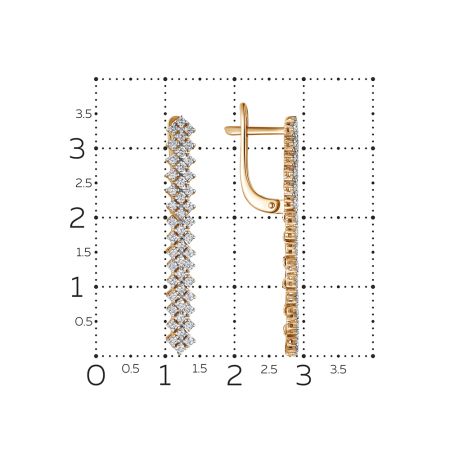 Серьги с 92 бриллиантами 0.644 карат из красного золота 141487