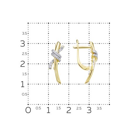 Серьги с 38 бриллиантами 0.19 карат из лимонного золота 142795