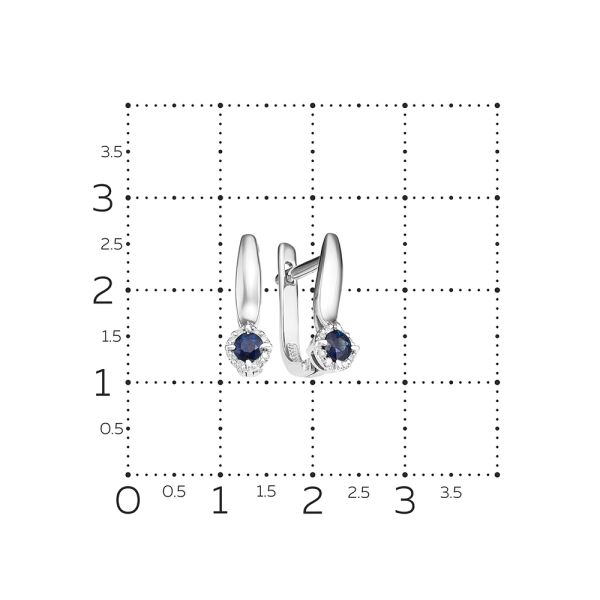 Серьги с сапфирами и 16 бриллиантами из белого золота 54046