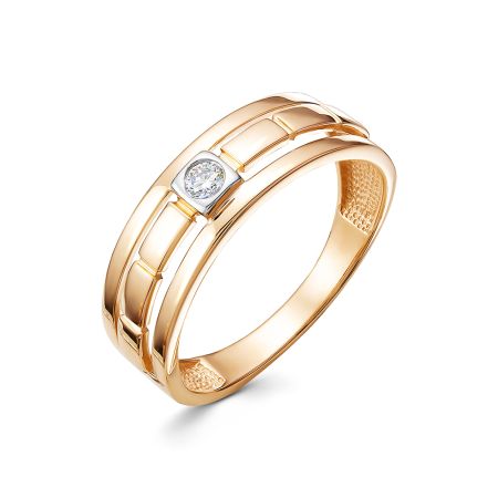 Кольцо с бриллиантом 0.062 карат из красного золота 84775
