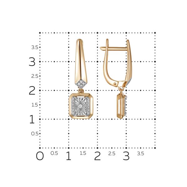 Серьги с 34 бриллиантами из красного золота 144923