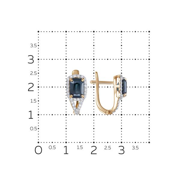 Серьги с сапфирами и 56 бриллиантами из красного золота 114000