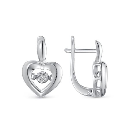 Серьги с 14 бриллиантами из белого золота 130498