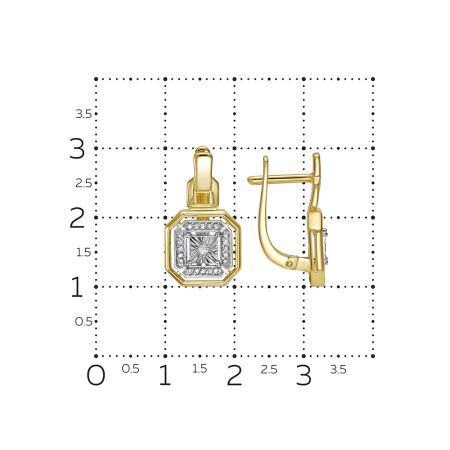 Серьги с 42 бриллиантами из лимонного золота 148262