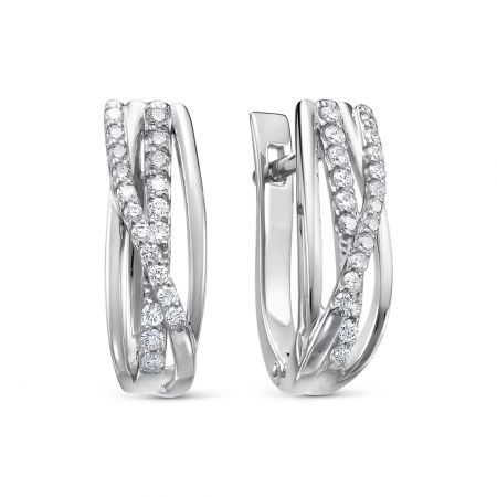 Серьги с 40 бриллиантами из белого золота 88214