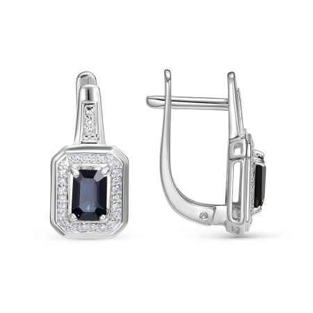 Серьги с сапфирами и 54 бриллиантами из белого золота 146435