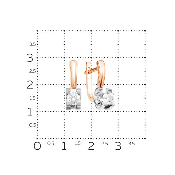 Серьги с бриллиантами 0.7 карат из красного золота 68867