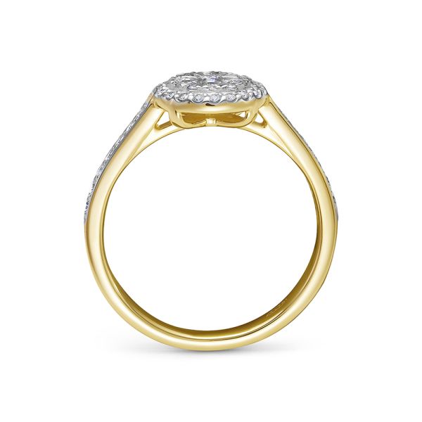 Кольцо с 47 бриллиантами из лимонного золота 121188