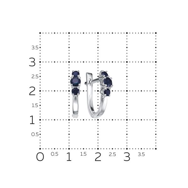 Серьги с 6 сапфирами из белого золота 67613