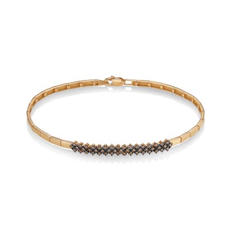 Браслет с 49 коньячными бриллиантами из красного золота 142979