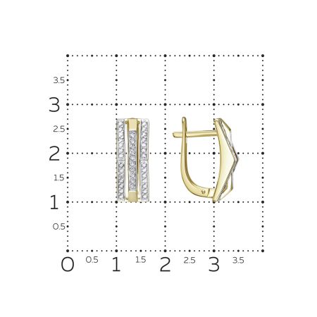 Серьги с 76 бриллиантами 0.38 карат из лимонного золота 129642
