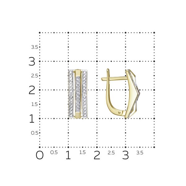 Серьги с 76 бриллиантами 0.38 карат из лимонного золота 129642