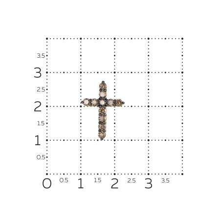 Декоративный крест с 11 коньячными бриллиантами из красного золота 87024