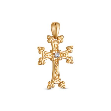 Подвеска с бриллиантом 0.015 карат из красного золота 142915