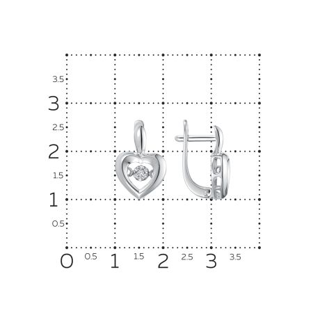 Серьги с 14 бриллиантами из белого золота 130498