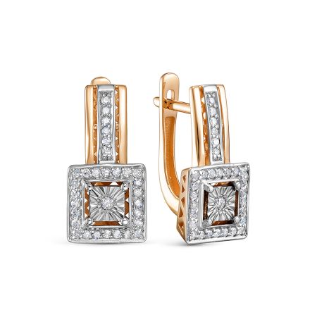 Серьги с 62 бриллиантами из красного золота 145224