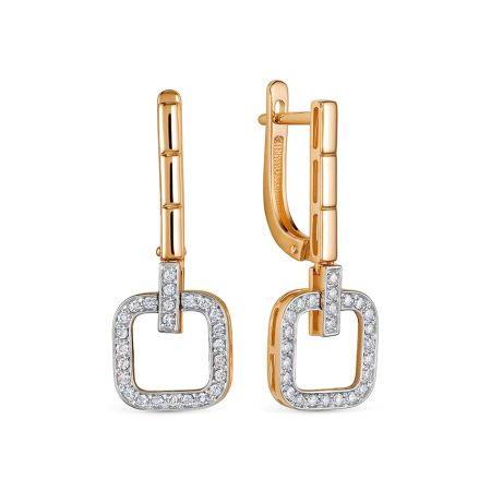 Серьги с 50 бриллиантами 0.35 карат из красного золота 138855