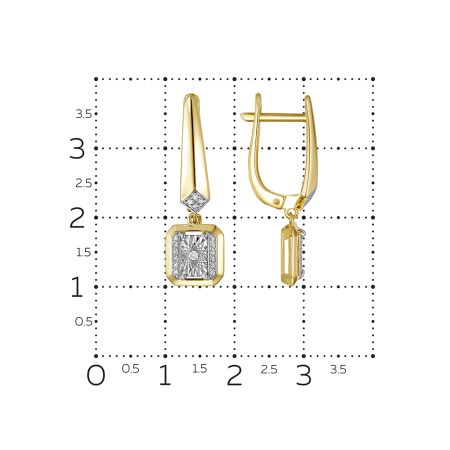 Серьги с 34 бриллиантами из лимонного золота 148259