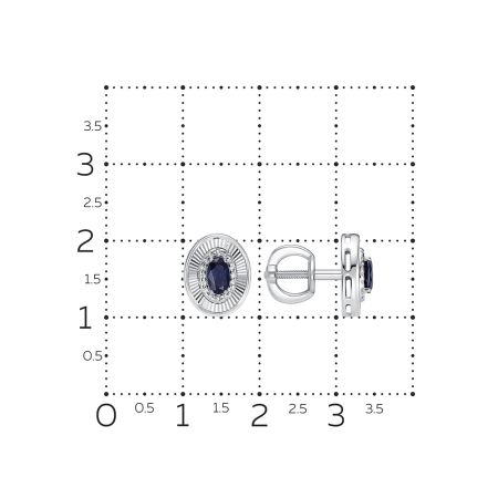 Серьги-пусеты с сапфирами и 32 бриллиантами из белого золота 137391