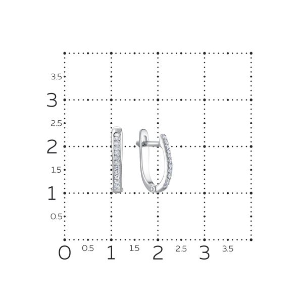 Серьги с 22 бриллиантами 0.11 карат из белого золота 111340