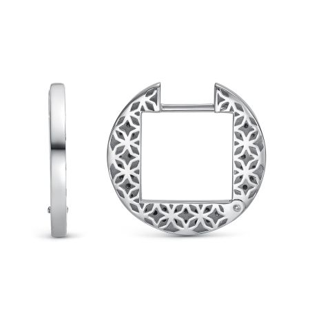 Серьги с 80 черными бриллиантами из белого золота 140784