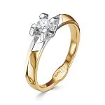 Помолвочное кольцо с бриллиантом 0.155 карат из комбинированного золота 86921