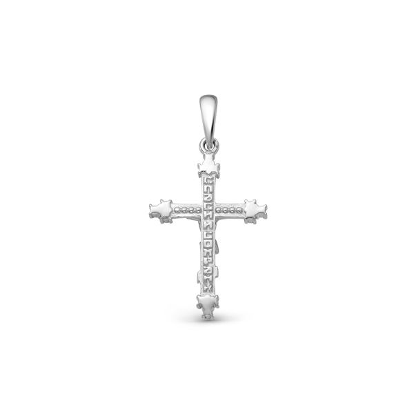 Православный крест с 12 бриллиантами 0.06 карат из белого золота 98860