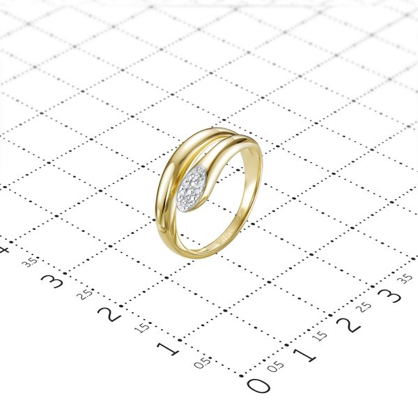 Кольцо с 16 бриллиантами из лимонного золота 81553