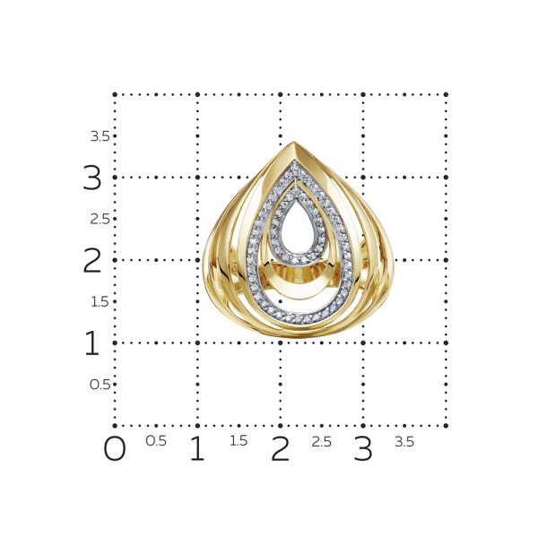 Кольцо с 60 бриллиантами 0.3 карат из лимонного золота 76283