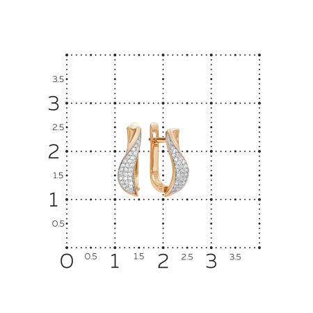 Серьги с 56 бриллиантами 0.168 карат из красного золота 53880