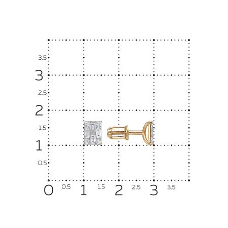 Серьги-пусеты с 16 бриллиантами из красного золота 126426
