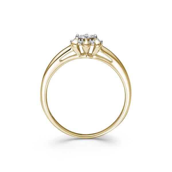 Кольцо с 7 бриллиантами из лимонного золота 110961