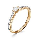 Помолвочное кольцо с бриллиантом из красного золота 92262