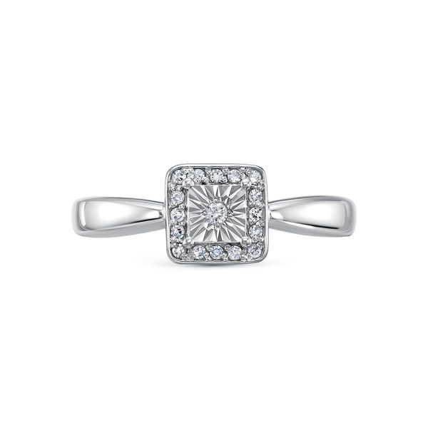 Кольцо с 17 бриллиантами из белого золота 143475