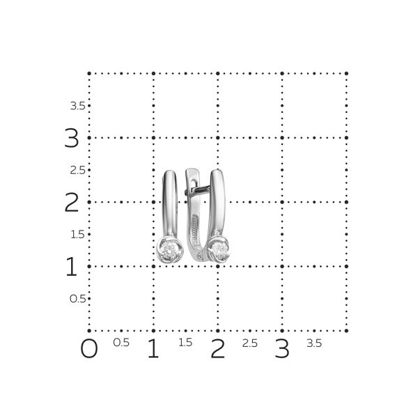 Серьги с бриллиантами 0.15 карат из белого золота 53877