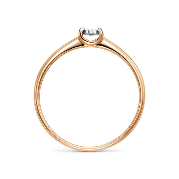 Кольцо с бриллиантом 0.007 карат из красного золота 142343