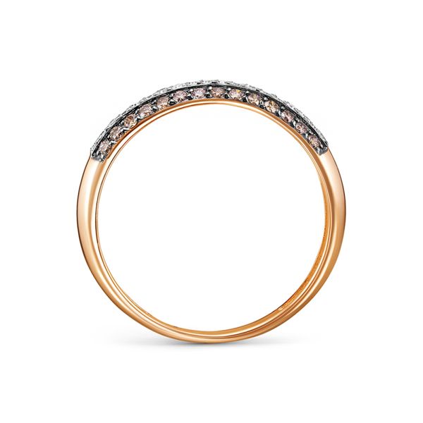 Кольцо с 28 коньячными бриллиантами и 19 бриллиантами из красного золота 142647