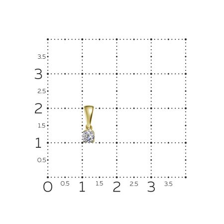 Подвеска с бриллиантом 0.205 карат из лимонного золота 144651