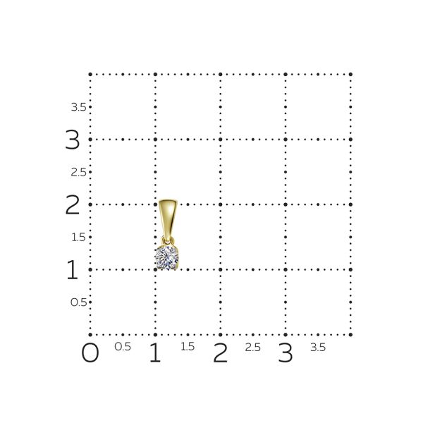 Подвеска с бриллиантом 0.205 карат из лимонного золота 144651