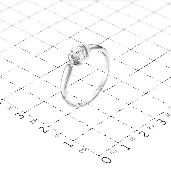 Кольцо с бриллиантом 0.109 карат из белого золота 50279