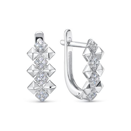 Серьги с 32 бриллиантами 0.16 карат из белого золота 138891