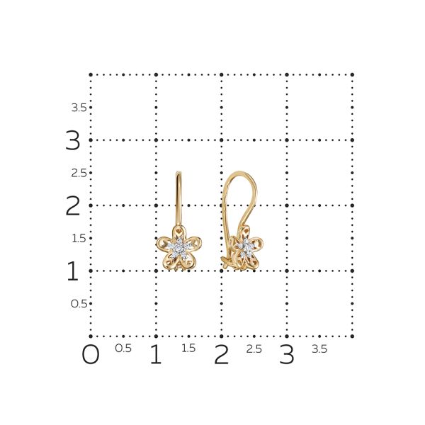 Серьги с 12 бриллиантами из красного золота 115641