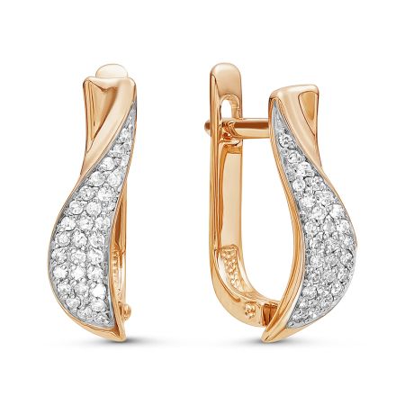 Серьги с 56 бриллиантами 0.168 карат из красного золота 53880