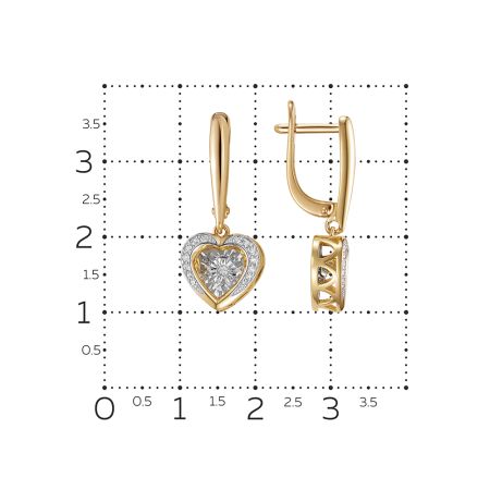 Серьги с 30 бриллиантами из красного золота 130494