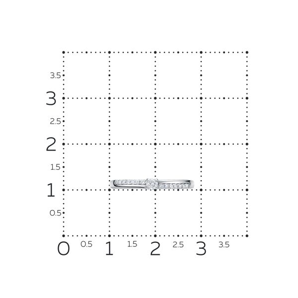 Кольцо с 15 бриллиантами из белого золота 127455