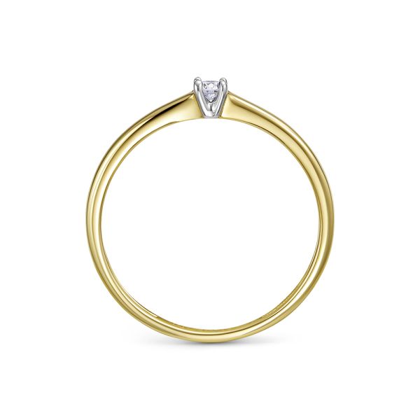 Кольцо с бриллиантом 0.062 карат из лимонного золота 144073