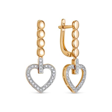 Серьги с 50 бриллиантами 0.35 карат из красного золота 138853 Серьги с 50 бриллиантами 0.35 карат из красного золота 138853