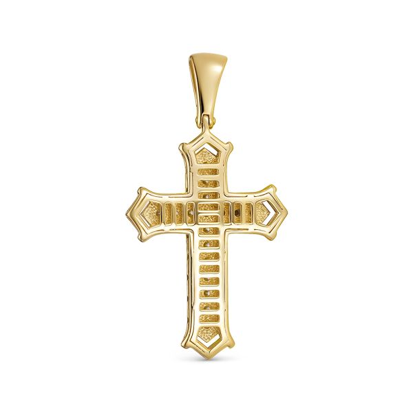 Декоративный крест с 112 бриллиантами из лимонного золота 118200